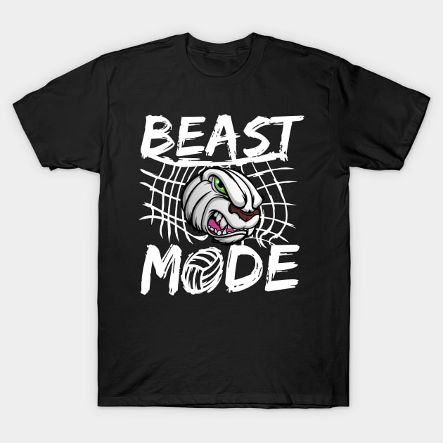 Volleyball BEAST MODE T-Shirt by MakeNineDesigns